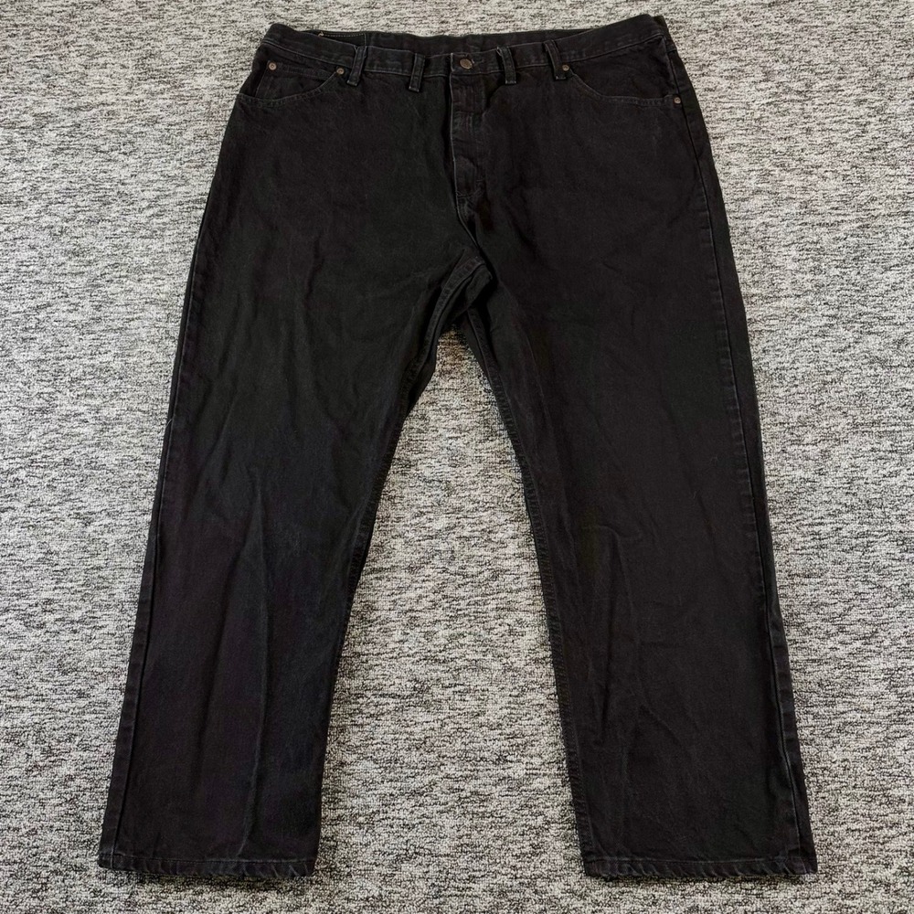 Wrangler Five Star Jeans Mens 44x29 Black Relaxed Fit Straight Leg Cotton